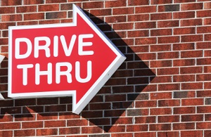 american drive through sign