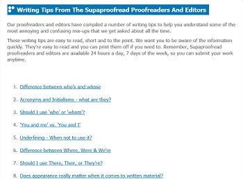 supaproofread writing tips page