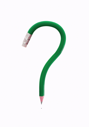a writing pencil as a question mark