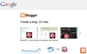 screenshot of blogger website