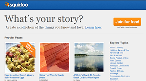 computer screenshot of squidoo.com homepage